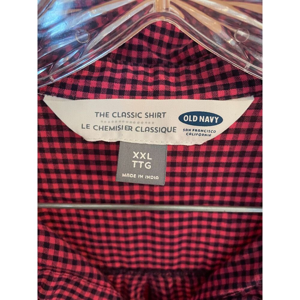 Magenta and Navy Checkered Button down - Picture 4 of 4